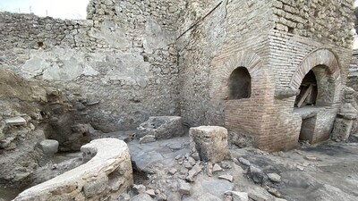 This handout picture by the Pompeii archaeological park, shows the Regio IX area of the site where a prison-bakery has been discovered. Visiting Italy? Check out this 'prison bakery' in ancient Roman city of Pompeii (AFP) This handout picture by the Pompeii archaeological park, shows the Regio IX area of the site where a prison-bakery has been discovered. Visiting Italy? Check out this 'prison bakery' in ancient Roman city of Pompeii (AFP)