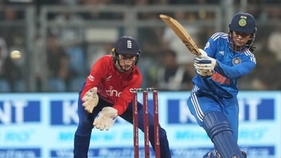 Mumbai: India's Smriti Mandhana plays a shot during the 3rd T20I cricket match between India and England, at Wankhede Stadium, in Mumbai (PTI) Mumbai: India's Smriti Mandhana plays a shot during the 3rd T20I cricket match between India and England, at Wankhede Stadium, in Mumbai (PTI)