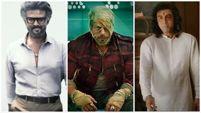 Rajinikanth in Jailer, Shah Rukh Khan in Jawan and Ranbir Kapoor in Animal. Rajinikanth in Jailer, Shah Rukh Khan in Jawan and Ranbir Kapoor in Animal.