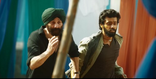 Sunny Deol in a still from Gadar 2. Sunny Deol in a still from Gadar 2.