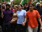 Punia and Malik led the wrestlers’ protest earlier this year demanding action against Brij Bhushan over alleged sexual harassment.