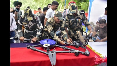 According to BSF officials, drug smuggling from across the border through drones in the state’s border districts is posing a serious challenge for security agencies. (File) According to BSF officials, drug smuggling from across the border through drones in the state’s border districts is posing a serious challenge for security agencies. (File)