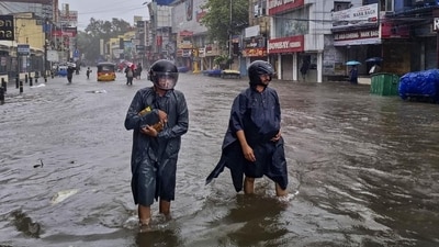 Cyclone Michaung hit Chennai. (PTI) Cyclone Michaung hit Chennai. (PTI)