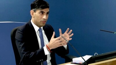 British Prime Minister Rishi Sunak gives evidence at the Covid-19 Inquiry, in London, Britain. (Reuters)
