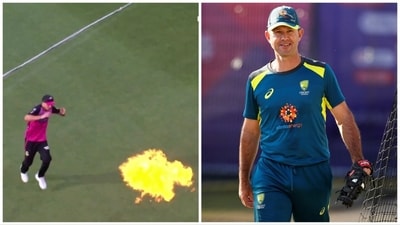 Ricky Ponting poked fun at Tom Curran over the lesser-known incident during the BBL match (7Cricket-Reuters)