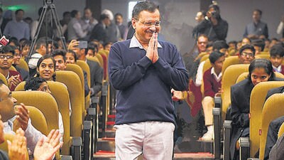 New Delhi,India-December 11,2023: Delhi Chief Minister Arvind Kejriwal inaugurated newly constructed auditorium equipped with modern facilities at Dr. B.R. Ambedkar School of Specialized Excellence , in New Delhi at AICC, India on December 11, 2023.(HT Photo) (Hindustan Times) New Delhi,India-December 11,2023: Delhi Chief Minister Arvind Kejriwal inaugurated newly constructed auditorium equipped with modern facilities at Dr. B.R. Ambedkar School of Specialized Excellence , in New Delhi at AICC, India on December 11, 2023.(HT Photo) (Hindustan Times)