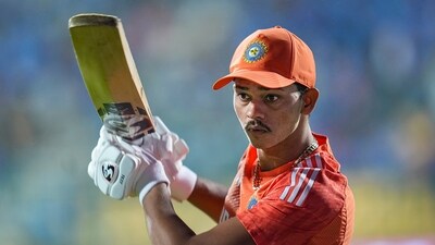 Indian player Yashasvi Jaiswal at a warm-up session (PTI) Indian player Yashasvi Jaiswal at a warm-up session (PTI)