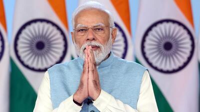 Prime Minister Narendra Modi addresses at the launch of Viksit Bharat @ 2047: Voice of Youth, via video conferencing, in New Delhi on Monday (ANI/PIB)