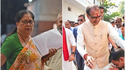 Vasundhara Raje (L). Shivraj Singh Chouhan (R) Vasundhara Raje (L). Shivraj Singh Chouhan (R)