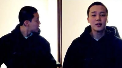 In his ‘last’ on the with his fans, the 28-year-old singer debuted a shaved head before his enlistment. In his ‘last’ on the with his fans, the 28-year-old singer debuted a shaved head before his enlistment.
