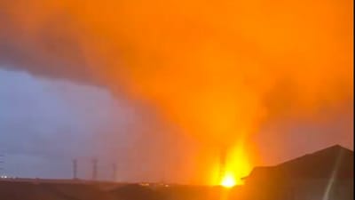 While some reports on social media claim that the tornado hitting the power plant led to the oil or gas exploding, others claim it to be an electrical explosion. While some reports on social media claim that the tornado hitting the power plant led to the oil or gas exploding, others claim it to be an electrical explosion.