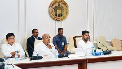 Telangana chief minister Revanth Reddy during a meeting in Hyderabad on Monday. (ANI) Telangana chief minister Revanth Reddy during a meeting in Hyderabad on Monday. (ANI)