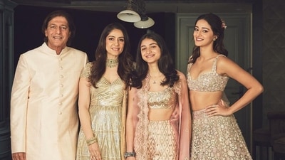 Ananya Panday with her sister Rysa, and parents Bhavana Pandey and Chunky Panday. Ananya Panday with her sister Rysa, and parents Bhavana Pandey and Chunky Panday.