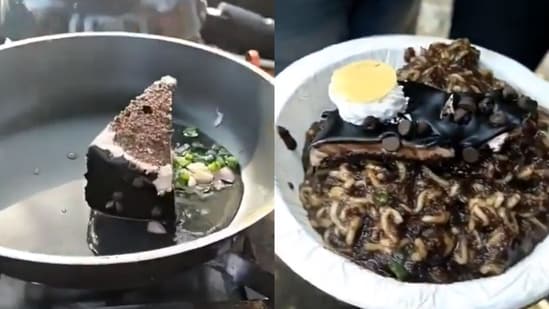 The image shows making of pastry Maggi. (X/@Cow__Momma)