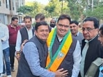 Bhajan Lal Sharma is the Rajasthan chief minister-elect. (Right)