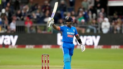 India got off to a shaky start with openers Shubman Gill and Yashasvi Jaiswal falling for ducks. Suryakumar Yadav's half-century led the way as the visitors gained a foothold on the game. He first put up a 49-run stand for the third wicket with Tilak Varma off 24 balls. SKY then put up 70 for the fourth with Rinku Singh off just 48 balls before falling for 56 off 36. (AP) India got off to a shaky start with openers Shubman Gill and Yashasvi Jaiswal falling for ducks. Suryakumar Yadav's half-century led the way as the visitors gained a foothold on the game. He first put up a 49-run stand for the third wicket with Tilak Varma off 24 balls. SKY then put up 70 for the fourth with Rinku Singh off just 48 balls before falling for 56 off 36. (AP)
