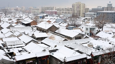 A general view of the city on a snowy day in Beijing, China (REUTERS)