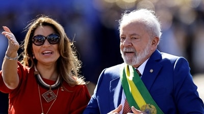 Brazil's President Luiz Inacio Lula da Silva and his wife Rosangela "Janja". (Reuters)