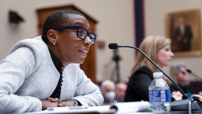 Harvard President Claudine Gay, left, speaks as University of Pennsylvania President Liz Magill listens during a hearing of the House Committee on Education on Capitol Hill, Tuesday, Dec. 5, 2023 in Washington. (AP) Harvard President Claudine Gay, left, speaks as University of Pennsylvania President Liz Magill listens during a hearing of the House Committee on Education on Capitol Hill, Tuesday, Dec. 5, 2023 in Washington. (AP)