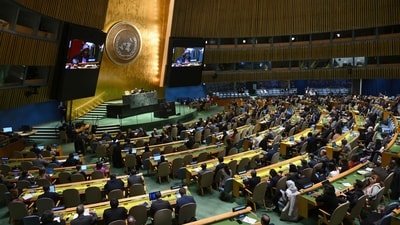 The support was higher than for an Oct. 27 resolution that called for a “humanitarian truce” leading to a cessation of hostilities, where the vote was 120-14 with 45 abstentions. (AFP) The support was higher than for an Oct. 27 resolution that called for a “humanitarian truce” leading to a cessation of hostilities, where the vote was 120-14 with 45 abstentions. (AFP)