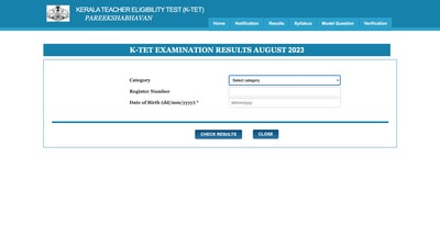 Kerala KTET August result 2023 announced (ktet.kerala.gov.in, screenshot) Kerala KTET August result 2023 announced (ktet.kerala.gov.in, screenshot)