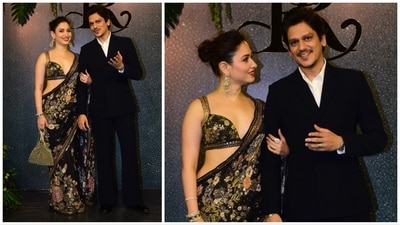 Tamannaah Bhatia and Vijay Varma at Randeep Hooda's wedding reception. Tamannaah Bhatia and Vijay Varma at Randeep Hooda's wedding reception.