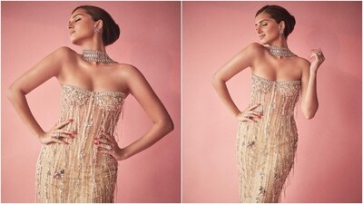 Earlier, Tara had shared a sizzling photoshoot with her Apurva co-star Dhairya Karwa. It shows the two actors striking sensual poses for the camera. While Tara wore a strapless beige ensemble, Dhairya complemented her in a grey suit, black shirt, and matching dress shoes. (Instagram) Earlier, Tara had shared a sizzling photoshoot with her Apurva co-star Dhairya Karwa. It shows the two actors striking sensual poses for the camera. While Tara wore a strapless beige ensemble, Dhairya complemented her in a grey suit, black shirt, and matching dress shoes. (Instagram)