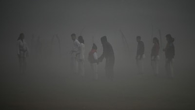 On Tuesday, the expected maximum and minimum temperatures are around 24 and 6 degrees Celsius, respectively. The air quality is anticipated to remain 'very poor' until Thursday. (HT Photo/Sunil Ghosh) On Tuesday, the expected maximum and minimum temperatures are around 24 and 6 degrees Celsius, respectively. The air quality is anticipated to remain 'very poor' until Thursday. (HT Photo/Sunil Ghosh)