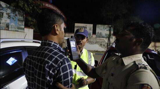 Compared to 37 cases of drink driving last year, the traffic department has recorded as many as 375 such cases this year from January till date. (HT FILE PHOTO)