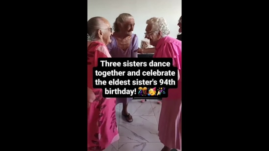 The image shows three sisters dancing together to celebrate their eldest siblings’ birthday. (Instagram/@goodnews_movement)