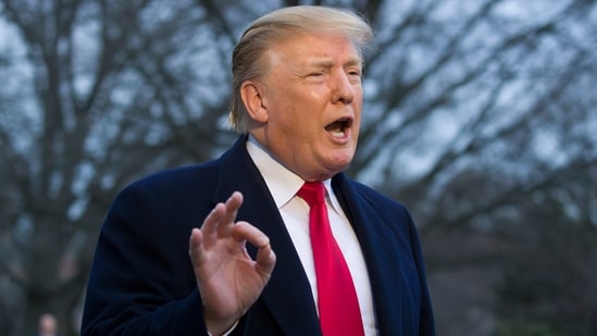 FILE - President Donald Trump speaks after stepping off Marine One on the South Lawn of the White House, March 24, 2019, in Washington. Federal prosecutors and lawyers for Donald Trump have signaled their desire to invoke the 2016 election in the former president's trial on charges of scheming to overturn the results of the 2020 presidential election. (AP Photo/Alex Brandon, File) (AP)