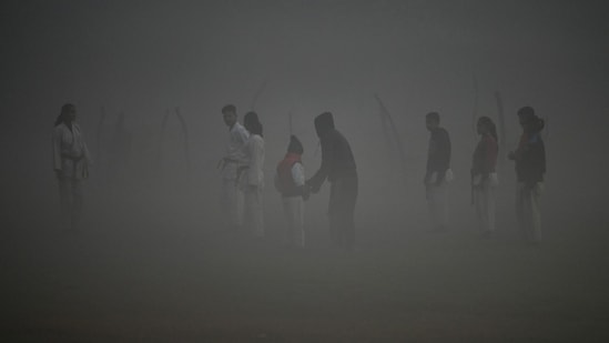 On Tuesday, the expected maximum and minimum temperatures are around 24 and 6 degrees Celsius, respectively. The air quality is anticipated to remain 'very poor' until Thursday.&nbsp;(HT Photo/Sunil Ghosh)