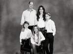 This undated handout photo provided by Kensington Palace show Britain's Prince William and Kate, Princess of Wales with their three children Prince George, Princess Charlotte and Prince Louis, in a photograph that features on the family's 2023 Christmas card. (Josh Shinner/Kensington Palace via AP)