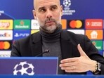 Manchester City's Spanish head coach Pep Guardiola holds a press conference in Belgrade Manchester City's Spanish head coach Pep Guardiola holds a press conference in Belgrade