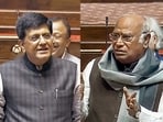 Union minister Piyush Goyal and Mallikarjun Kharge. Union minister Piyush Goyal and Mallikarjun Kharge.
