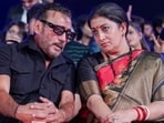 Smriti Irani at an event with Jackie Shroff and JD Majethia.