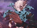 The villain is depicted with a dual-faced visage, with one half bearing a somewhat human appearance, while the other is marred and darkened.(MAPPA)