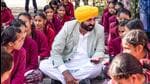 Punjab CM Bhagwant Mann conducted surprise inspections at government schools in Rupnagar. (HT Photo)