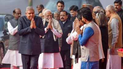 Prime Minister Narendra Modi, Union Minister Amit Shah and several other top political leaders and ministers of the country on Wednesday aid their tributes to the fallen Jawans on the 22 years of the Parliament Attack in the old Parliament building. (ANI) Prime Minister Narendra Modi, Union Minister Amit Shah and several other top political leaders and ministers of the country on Wednesday aid their tributes to the fallen Jawans on the 22 years of the Parliament Attack in the old Parliament building. (ANI)