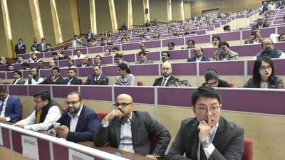At the first day of the two-day Bihar Business Connect 2023 at Gyan Bhawan in Patna on Wednesday. (Santosh Kumar/HT) At the first day of the two-day Bihar Business Connect 2023 at Gyan Bhawan in Patna on Wednesday. (Santosh Kumar/HT)