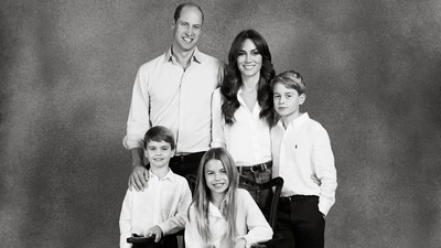 This undated handout photo provided by Kensington Palace show Britain's Prince William and Kate, Princess of Wales with their three children Prince George, Princess Charlotte and Prince Louis, in a photograph that features on the family's 2023 Christmas card. (Josh Shinner/Kensington Palace via AP) (AP) This undated handout photo provided by Kensington Palace show Britain's Prince William and Kate, Princess of Wales with their three children Prince George, Princess Charlotte and Prince Louis, in a photograph that features on the family's 2023 Christmas card. (Josh Shinner/Kensington Palace via AP) (AP)
