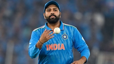 India's captain Rohit Sharma tosses the ball during the 2023 ICC Men's Cricket World Cup one-day international (ODI) final match against Australia. (AFP) India's captain Rohit Sharma tosses the ball during the 2023 ICC Men's Cricket World Cup one-day international (ODI) final match against Australia. (AFP)