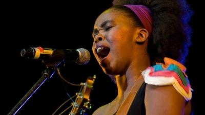 South African singer and songwriter Zahara during a performance at the Cape Town International Jazz Festival in 2012. (AFP) South African singer and songwriter Zahara during a performance at the Cape Town International Jazz Festival in 2012. (AFP)