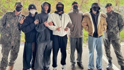 (L-R) BTS members Jin, Suga, Jungkook, V, RM, Jimin and J-Hope. (L-R) BTS members Jin, Suga, Jungkook, V, RM, Jimin and J-Hope.