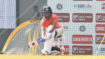 Harmanpreet Kaur during a practice session.