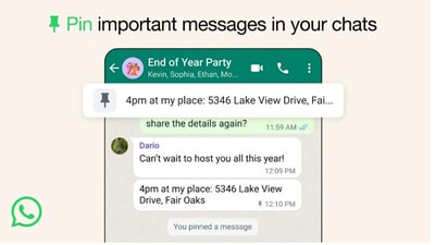 How to pin messages to chats? (Image courtesy: WhatsApp) How to pin messages to chats? (Image courtesy: WhatsApp)