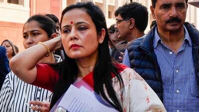 TMC leader Mahua Moitra after being expelled by the Lok Sabha during the winter session of Parliament. (PTI) TMC leader Mahua Moitra after being expelled by the Lok Sabha during the winter session of Parliament. (PTI)