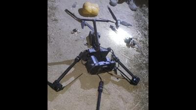 The Border Security Force has recovered 101 drones this year with 93 of them in Punjab and eight in Rajasthan. (HT file photo) The Border Security Force has recovered 101 drones this year with 93 of them in Punjab and eight in Rajasthan. (HT file photo)