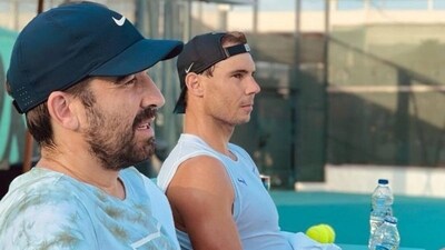 Marc Lopez with Rafael Nadal, who is eyeing a comeback in January at Brisbane International