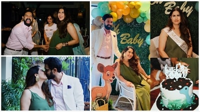 Vikrant Massey and wife Sheetal Thakur's baby shower had an animal theme. Vikrant Massey and wife Sheetal Thakur's baby shower had an animal theme.